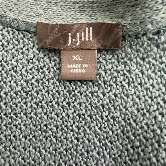 J. Jill Women’s Cardigan Sweater Sz XL Color Green Short Sleeves Loose Fit - Picture 7 of 12
